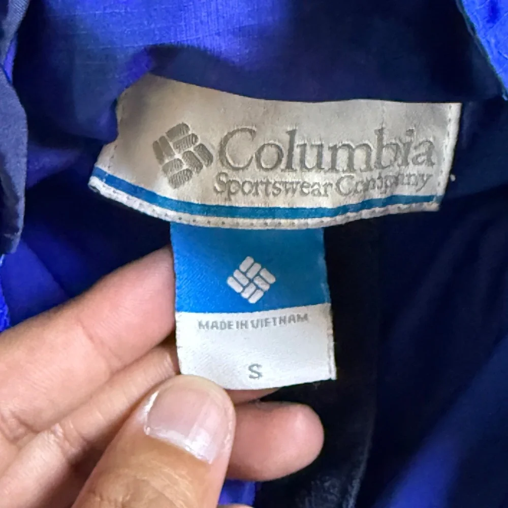 Columbia Hooded Jacket Blue Removable Hood Full Zip Hiking Men's S